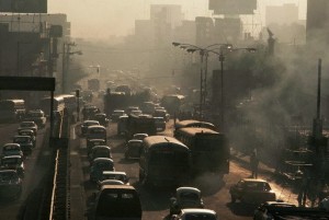 Smoggy Mexico City Street