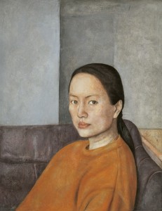 donna-in-arancio-2003-tempera-117-cm-x-71cm